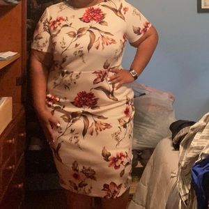 Floral ASOS  Scuba Midi Dress-Size 24